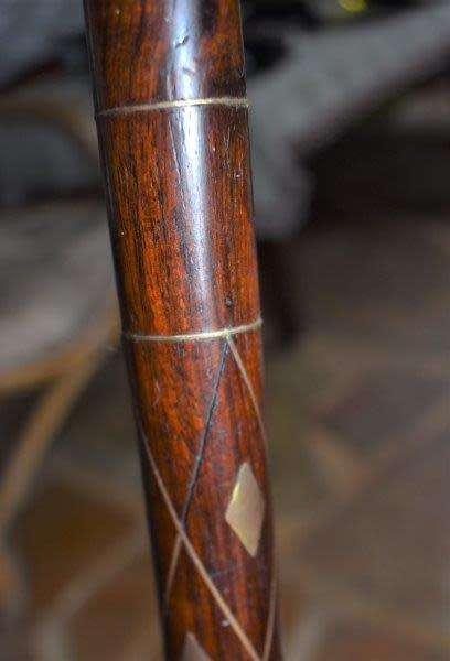 Stunning Brass Handled Walking Stick With Brass Inlay - See all pictures - Length 930mm