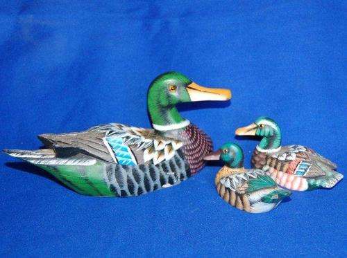 A Set of three Wooden Ducks  -POSTAGE IS FREE IN S.A.