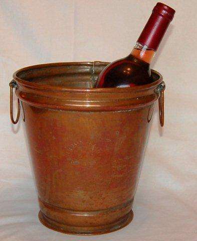 De Klerk Original - Copper Ice Bucket / Wine Cooler-200mm High and Diameter 190mm. Great Xmas Gift
