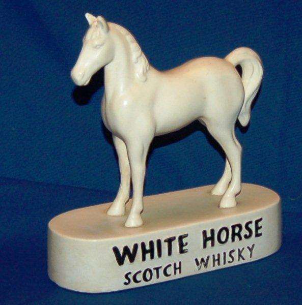 Ceramic White Horse Scotch Whisky Statuette - Height 220mm