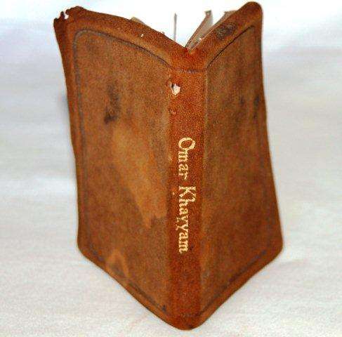 Rare Vintage Suede Covered Booklet RUBAIYAT of OMAR KHAYYAN see details below