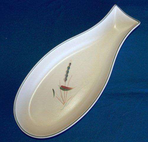 Denby Stoneware Green Wheat Plate - Length 335mm Width 150mm