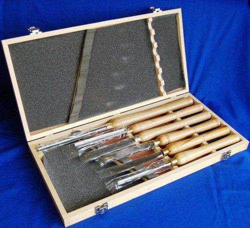 Wood Turning Chisel Set - HSS in wooden case - Longest chisel 570mm long - Box 600mm X 300mm