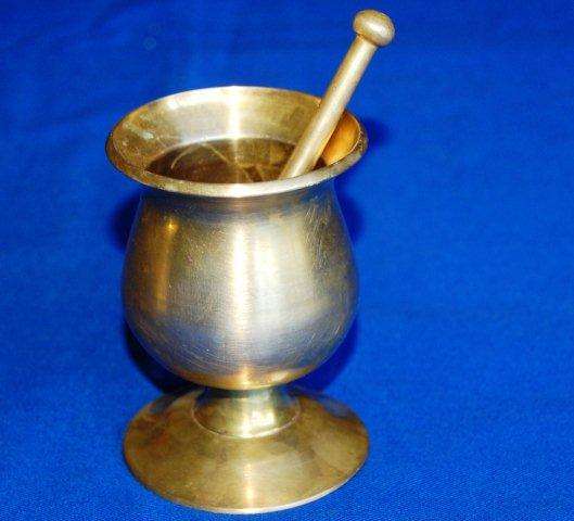 Small Brass Pestle and Mortar - Height 80 mm