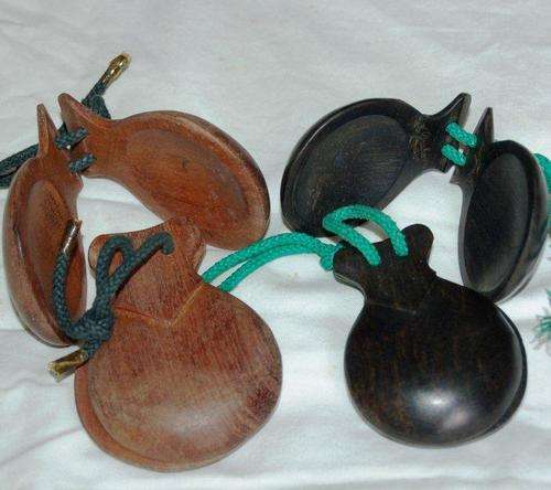 2 Pairs of Wooden Castanets - Sold as one item