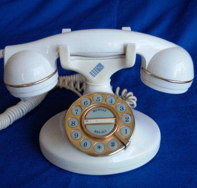 Vintage shaped (Telkom) push Button Telephone in working order. Re-Dial & Re-Call functions