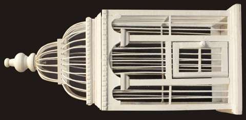 White Square Bird Cage - 77cm x 35cm