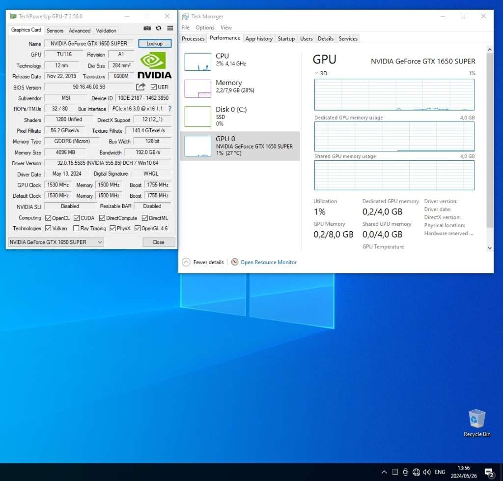 MSI Geforce GTX 1650 SUPER GAMING X
