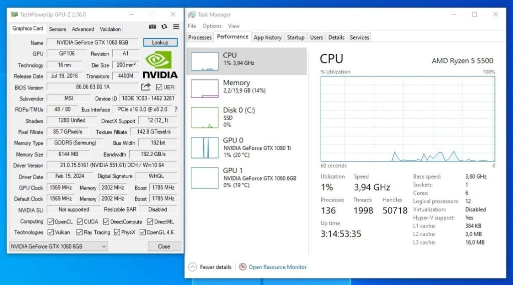 MSI Geforce GTX 1060 6GB GAMING X