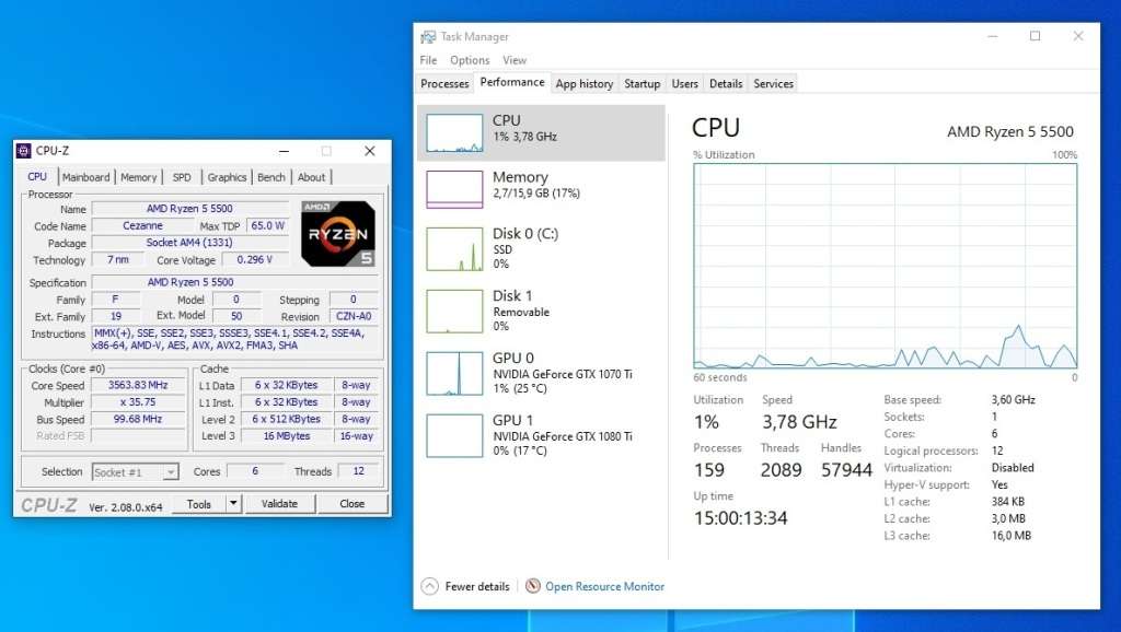 AMD Ryzen 5 5500 6-Core AM4 CPU Processor