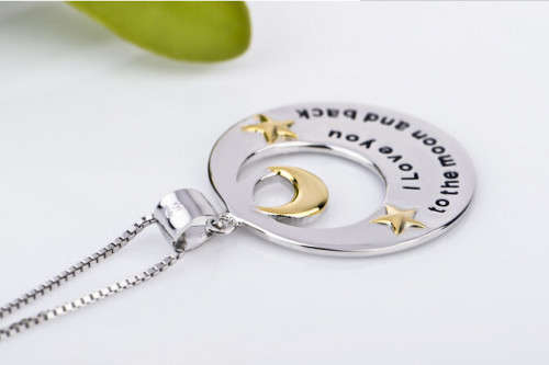 I Love You To The Moon and Back Necklace Pendant