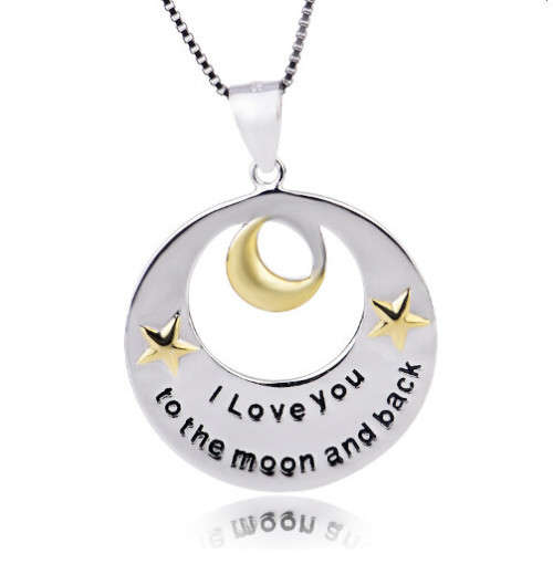 I Love You To The Moon and Back Necklace Pendant