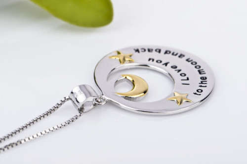 I Love You To The Moon and Back Necklace Pendant