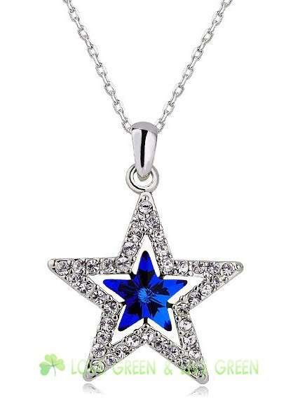 Gold Plated Austrian Crystal 5 Star Pendant