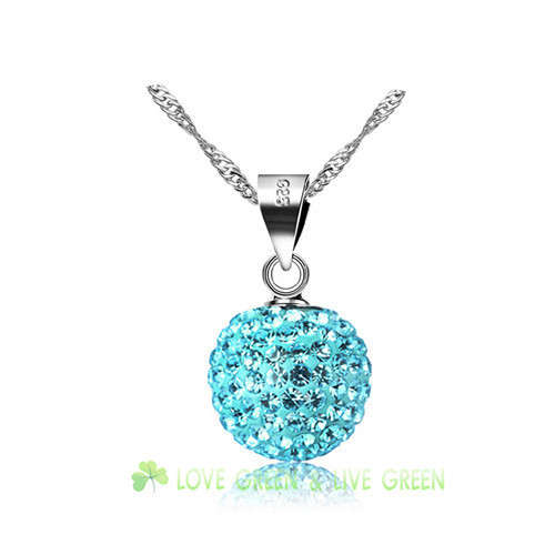 Disco ball Of Crystals Charm Pendant Necklace (Crystal clear)