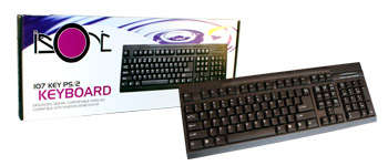 ==> STUNNING MATTE BLACK 107 KEY PS2 KEYBOARD (^^,)