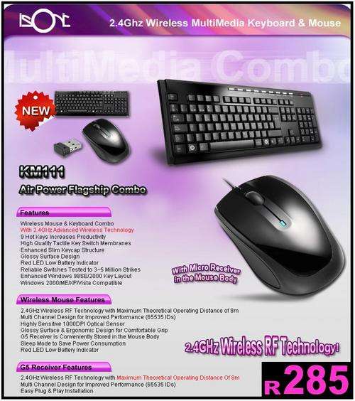 ==> The most STUNNING combo I have ever seen!! 2.4GHZ RF TECHNOLOGY Wireless! (^^,)