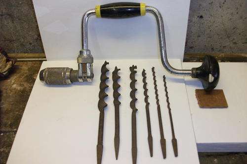 STANLEY BRACE AND DRILL BITS.