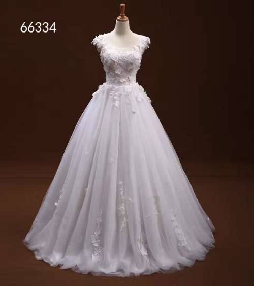 Lace flower wedding dress