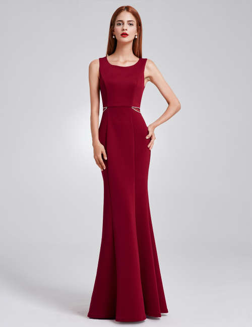 Sexy Round Neck Long Mermaid Evening Dress