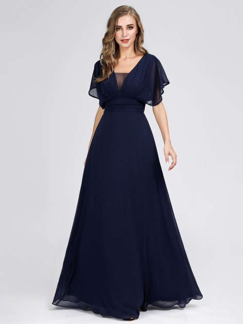 Women`s A-Line Empire Waist Maxi Evening Party Dresses