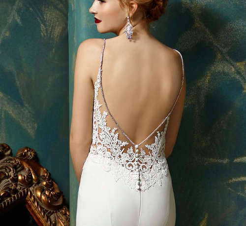 lace meirmaid satin wedding dress