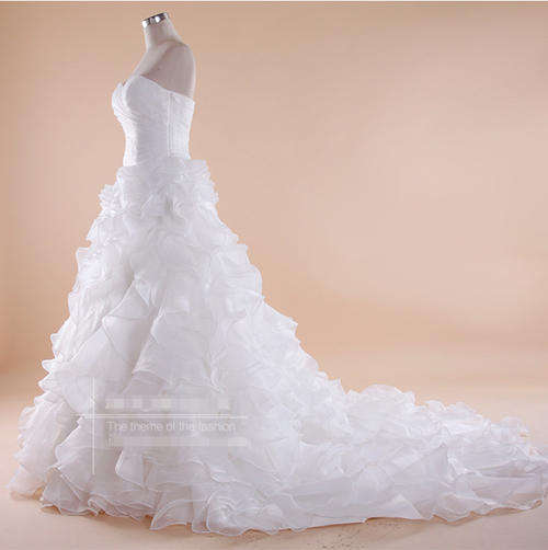 2013 The Latest  European Fashion Strapless Tail  Wedding Dress