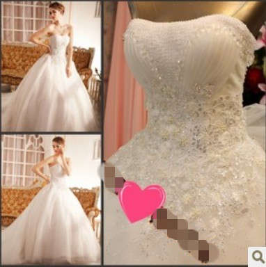 Special Offer 2013 New Luxury Crystal Rhinestone Lace up Wedding Dress