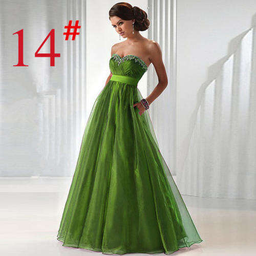 New European Fashion Strapless  Prom Formal Party Ball Evening Pageant Dresses