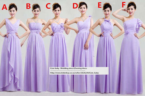 Long Lace up Bridesmaid Prom  Party Ball Evening Dresses 6styles