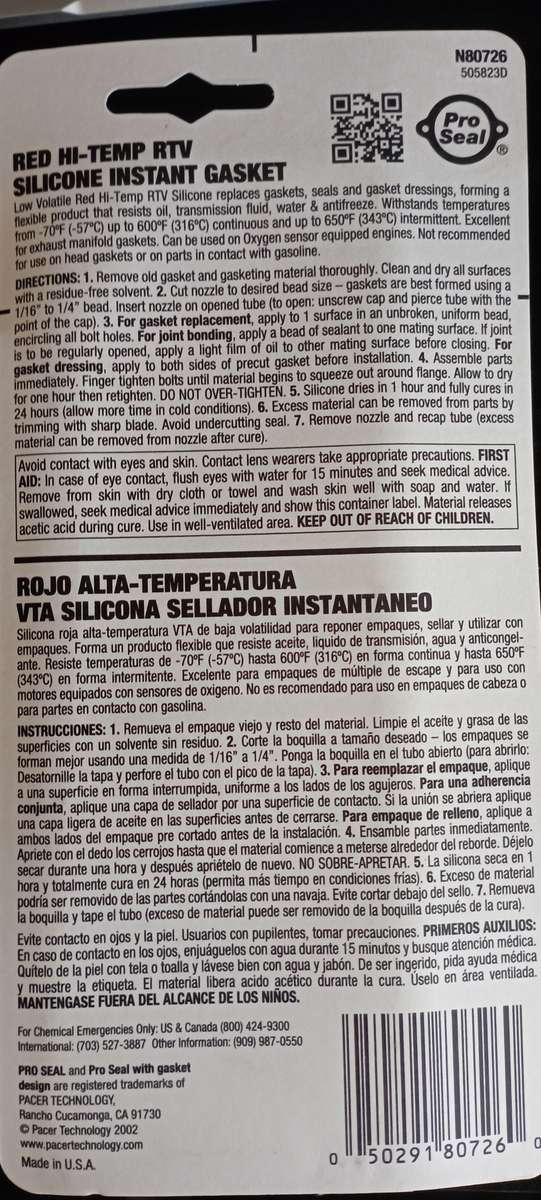 Pro Seal Silicone Instant Gasket