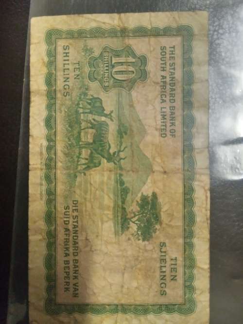 1954 standard bank (Windhoek) 10 shillings banknote
