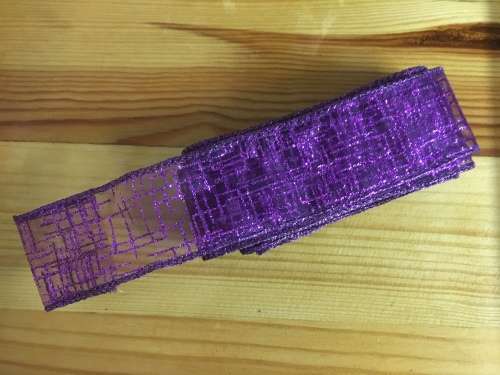 40mm x 2.5m Glitter Wired Organza Ribbon - Purple