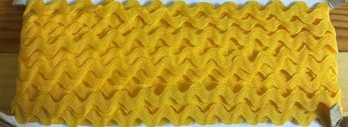 10mm Yellow ric rac trimming - sold per metre