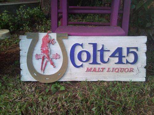 RARE COLLECTABLE VINTAGE COLT 45 SIGN BY NATIONAL FOAM SIGN