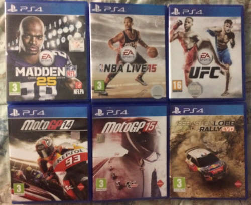 6 x PS4 Games: Madden 25, NBA 15, UFC, MOTO GP 14, MOTO GP 15, Sebastien Loeb Rally