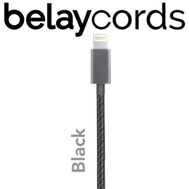Reversible USB! Ultra Durable, MFI Certified iPhone Lightning Cable (Black) by BelayCords