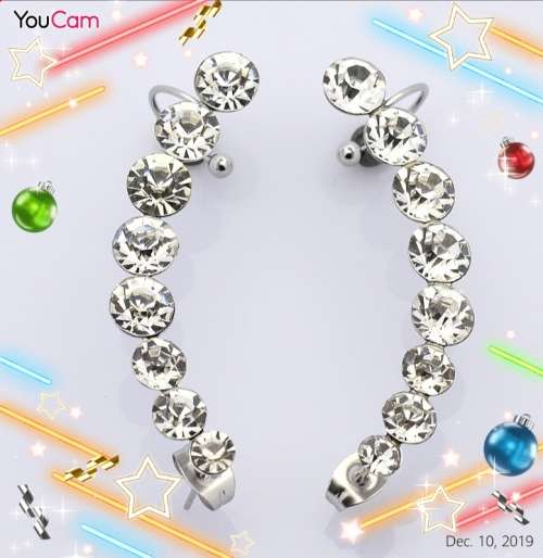 Personalized Stainless Steel Ear Cuff Studs.