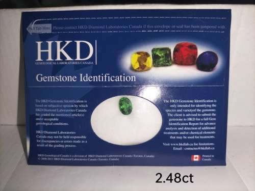 2.48ct HKD CERT GREEN MOLDAVITE TEKTITE