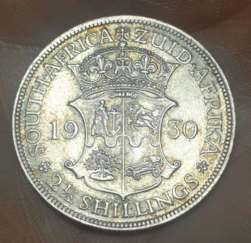 SA Union Silver 1930 Half Crown - Magnificent example