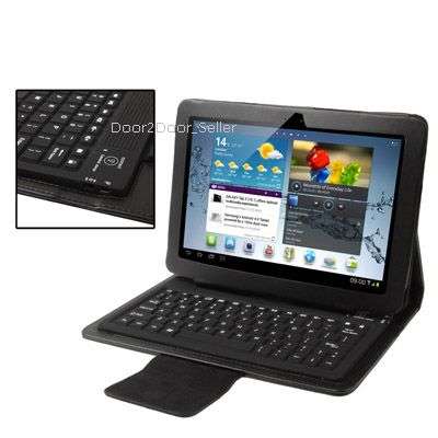 Black Bluetooth Keyboard Case for Samsung Galaxy 10.1" TAB 2, P5100 & TAB 1, P7500