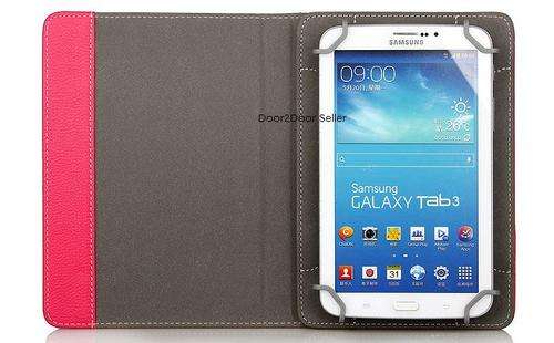 Universal Cover Case with Stand for 7 - 8 Inch Tablets Black Leather