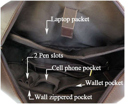 Genuine Leather Briefcase Laptop Bag up to 15" PC Christmas Gift Unisex Man Woman