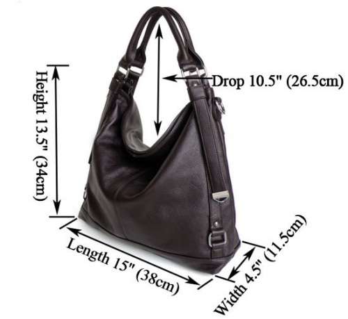 Genuine Leather Large Ladies Brown Hand Bag Female