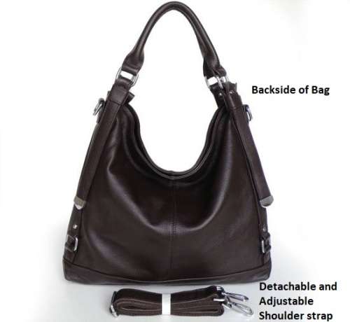 Genuine Leather Large Ladies Brown Hand Bag Female