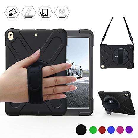 9.7" iPad 6, 5 or AIR Armour Jack Case Shoulder Strap/ Stand/ Screen Protector/Shockproof cover