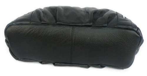 Woman's Genuine Leather Black Large Ladies Shoulder Bag