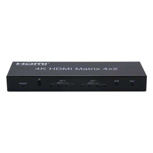 HDMI MATRIX Switcher/Splitter 4 Port in x 2 Out with Audio 4K Ultra HD EDID Remote