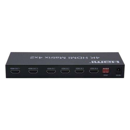 HDMI MATRIX Switcher/Splitter 4 Port in x 2 Out with Audio 4K Ultra HD EDID Remote