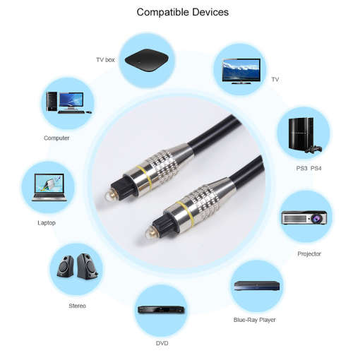 Digital Optical Audio Cable SPDIF Toslink Cable 5m Gold